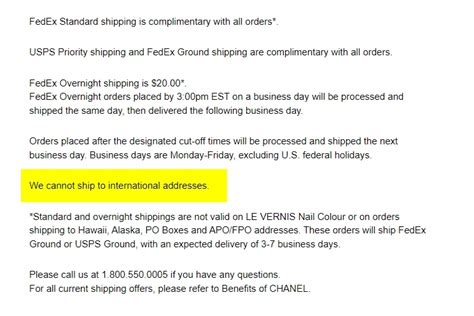 does chanel ship internationally|Chanel website.